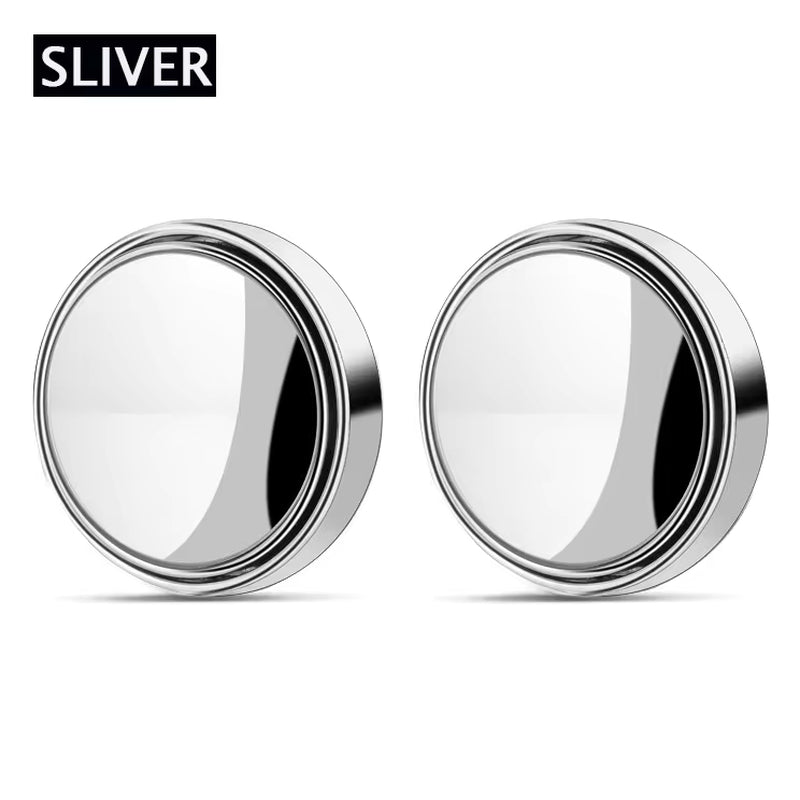 2Pcs 360 Degree Adjustable Blind Spot Mirror Car Auxiliary Rearview Convex Mirror round Frame Wide Angle Mirrors for Car Reverse